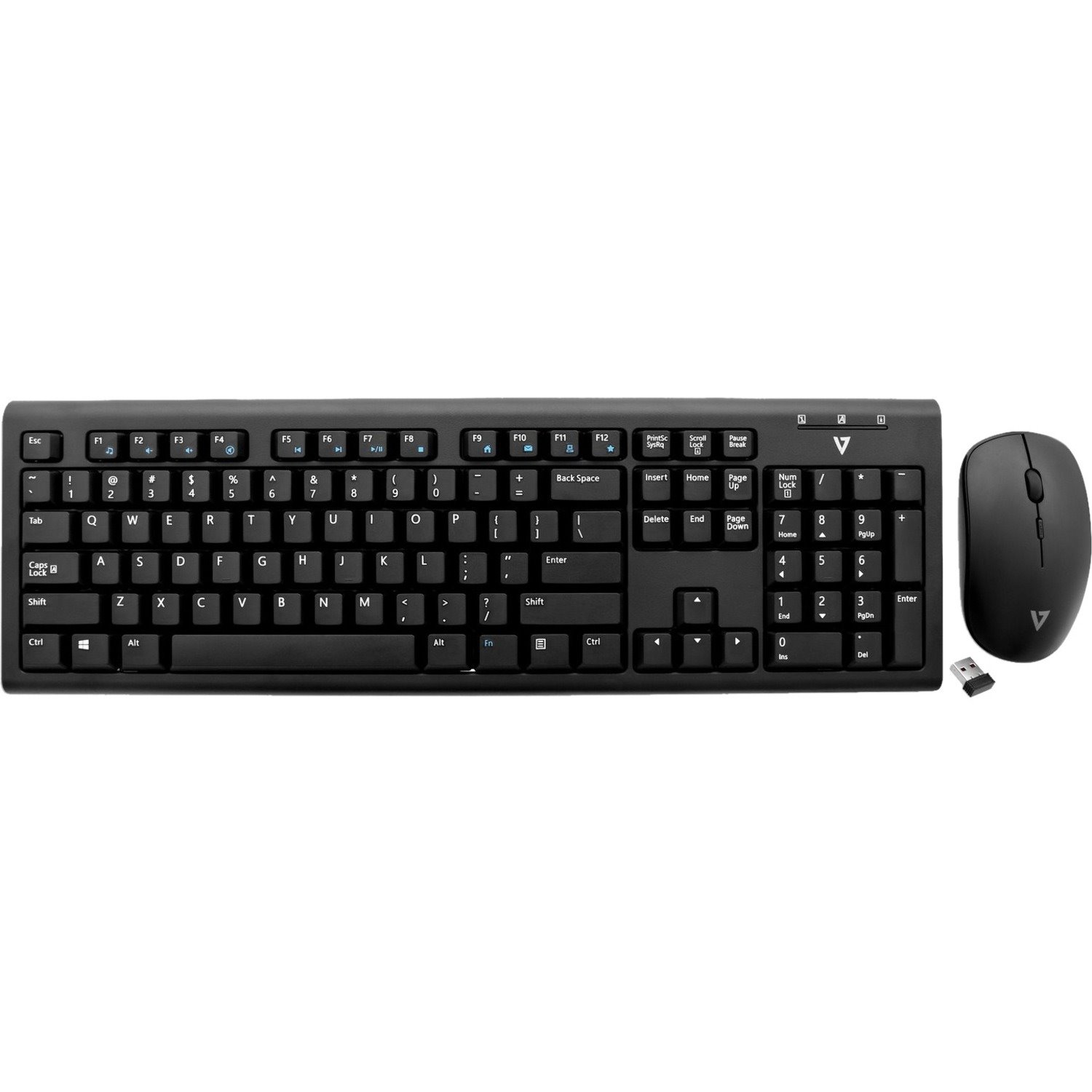 V7 CKW200USWireless Keyboard and Mouse Combo - Black - US