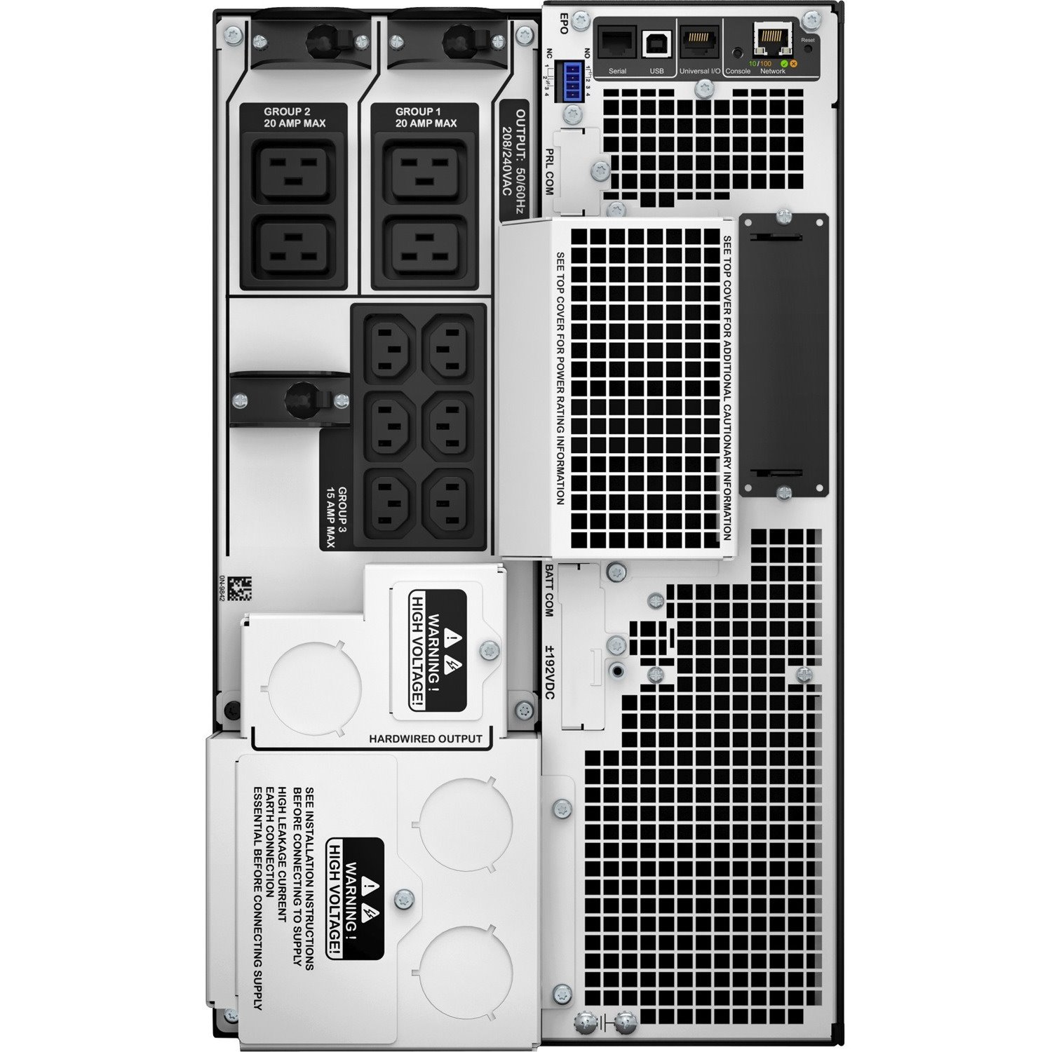 [TAA] APC Smart-UPS On-Line, 8kVA/8kW, Rack/Tower, 208V, 4x L6-20R+2x L6-30R NEMA outlets, Network Card+SmartSlot, Extended runtime, W/O rail kit, TAA