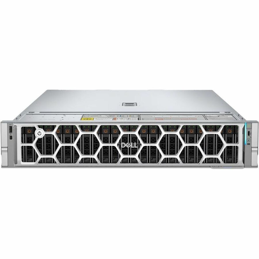 Dell PowerEdge R7725 2U Rack-mountable Server - 2 x AMD EPYC 9355 3.55 GHz - 768 GB RAM - 480 GB SSD - (1 x 480GB) SSD Configuration - 12Gb/s SAS, Serial ATA/600, NVMe Controller