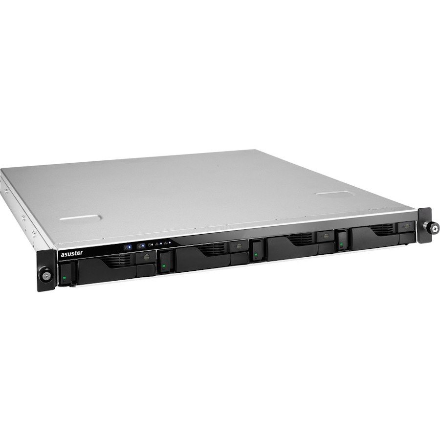 Asustor Lockerstor 4RD AS6504RD - 4 Bay NAS, Quad-Core 2.1GHz CPU, 2.5GbE Port, 8GB DDR4, 1U Rackmount Server with redundant Power Supply (Diskless)