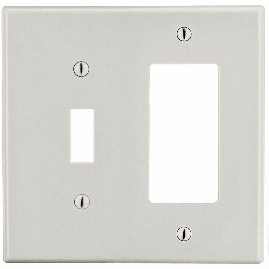 Bryant Wallplate, Mid-Size 2-Gang, 1) Toggle 1) Decorator, Light Almond