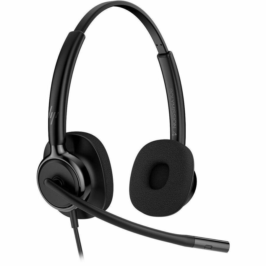 Poly Mission 400 425 Wired Over-the-head, On-ear Stereo Headset - Black