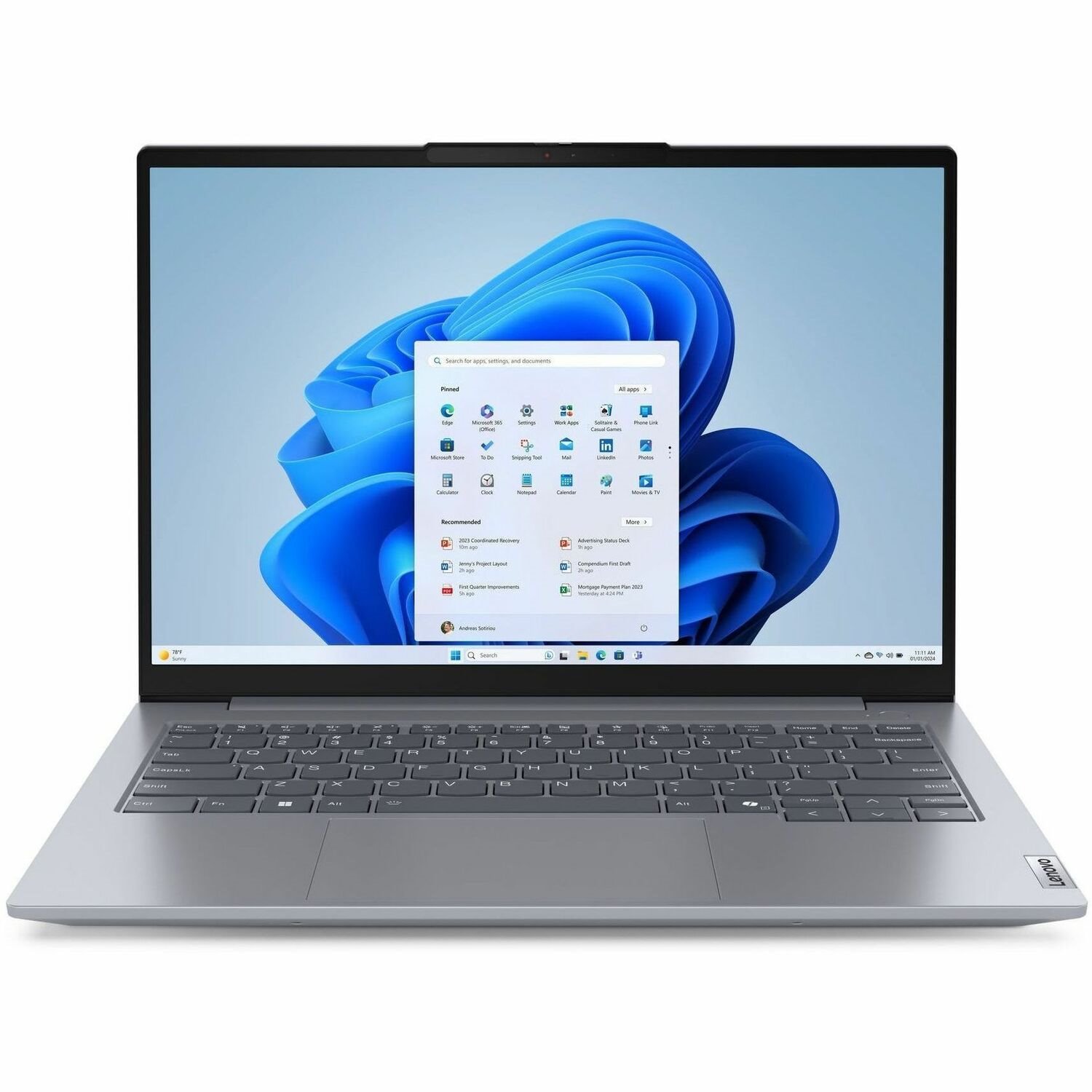Lenovo ThinkBook 14 G7 ARP 21MV008YAU 14" Notebook - WUXGA - AMD Ryzen 5 7535HS - 16 GB - 512 GB SSD - Arctic Gray