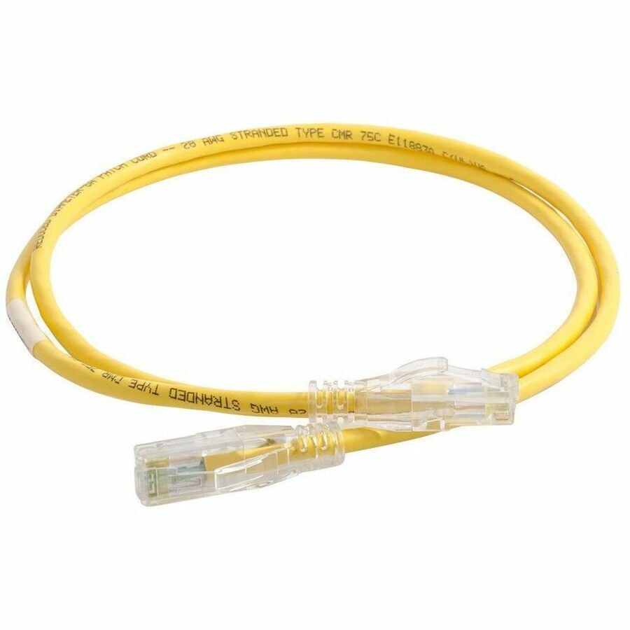 Cord, 28 AWG CAT6A Yellow 10'