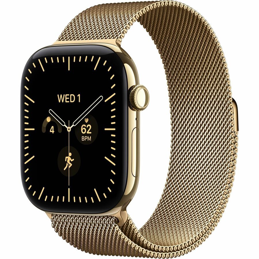 Apple Watch Series 12 Smart Watch - 42 mm Case Height - 37 mm Case Width - Radiant Gold Case Color - Radiant Gold Band Color - Titanium Case Material - Wireless LAN - 5G - LTE