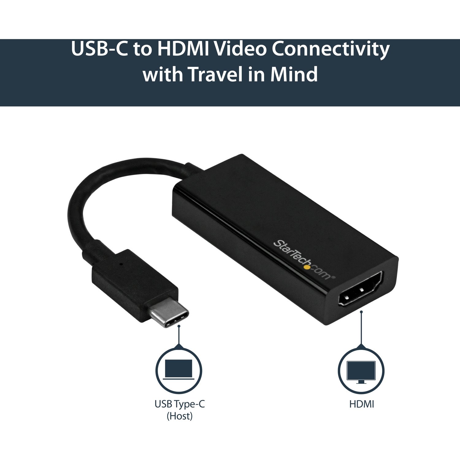 StarTech.com USB C to HDMI Adapter - 4K 60Hz - Thunderbolt 3 Compatible - USB-C Adapter - USB Type C to HDMI Dongle Converter