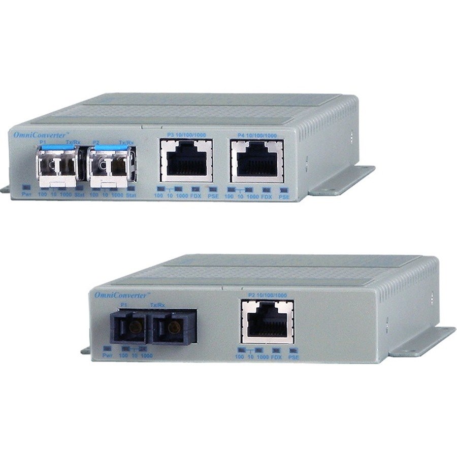 Omnitron Systems 10/100/1000 Media Converter with Power over Ethernet