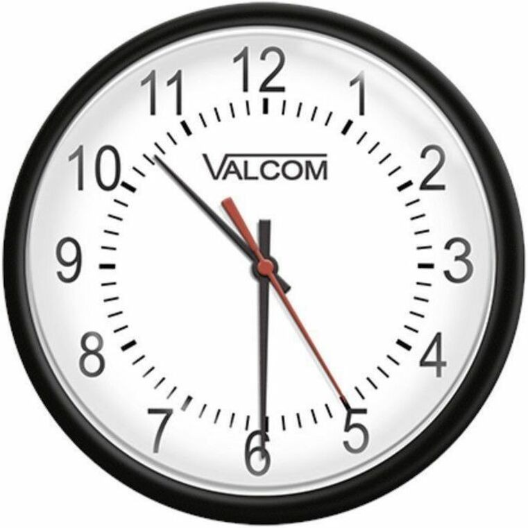 Valcom 12In Round Wireless Clock, Surface Mount