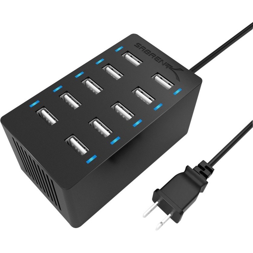 Sabrent 60 Watt (12 Amp) 10-Port Desktop USB Rapid Charger