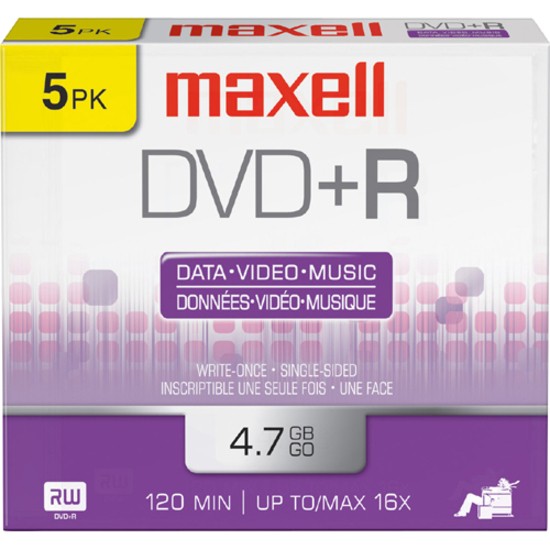 Maxell 275636 DVD Recordable Media - DVD+R - 16x - 4.70 GB - 5