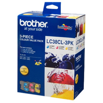 Brother LC-38 Original Inkjet Ink Cartridge - Cyan, Yellow, Magenta - 3 / Pack