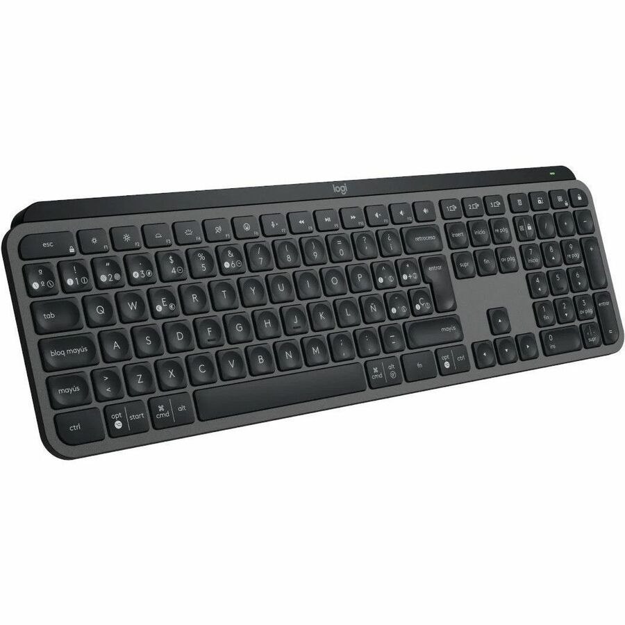 Logitech MX Keys S Keyboard - Compact - Wireless Connectivity - USB Interface - Spanish - QWERTY Layout - Graphite