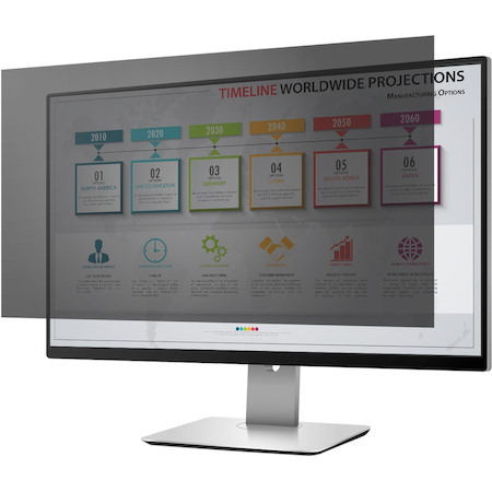 Rocstor PrivacyView™ Premium Privacy Filter for 27 Widescreen Monitor - For 27" Monitor/Display - 16:9 Aspect Ratio - Glossy / Matte - Unframed - TAA Compliant - Black - For 27" Widescreen LCD Monitor - Yes - TAA Compliant