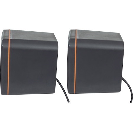 2600 Series Speaker System, Small Size, Big Sound, Two Speakers, Stereo, USB power, Output: 2x 3W, 3.5mm plug for sound, In-Line volume control, Cable 0.9m, Black, Three Year Warranty