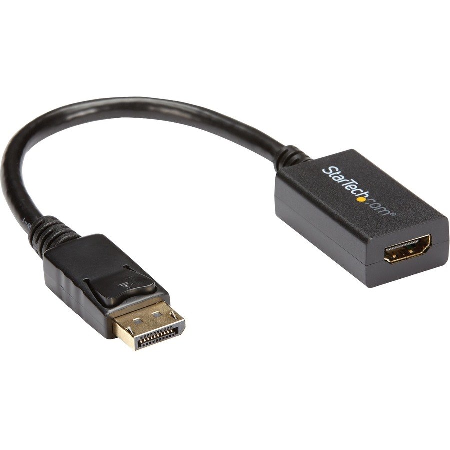 StarTech.com DisplayPort to HDMI Adapter, 1080p DP to HDMI Video Converter, DP to HDMI Monitor/TV Dongle, Passive, Latching DP Connector