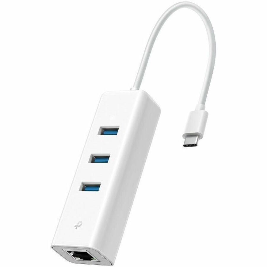 TP-Link UE330C USB/Ethernet combinatiehub - USB 3.0 Type C - 640 MB/s - Toetsenbord, Printer, Harde schijf, Muis, USB Geheugenstick, Notebook, Bureaublad