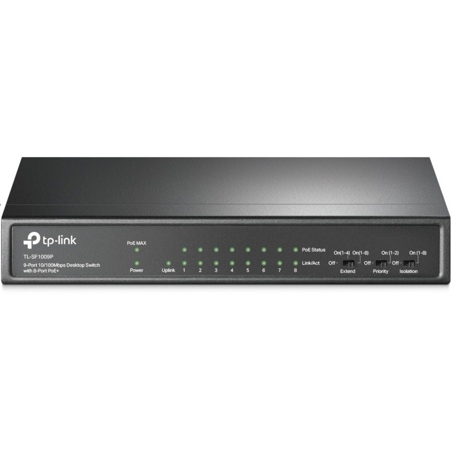 TP-Link TL-SF1009P 9 Poorten Ethernetswitch - Fast Ethernet - 10/100Base-T