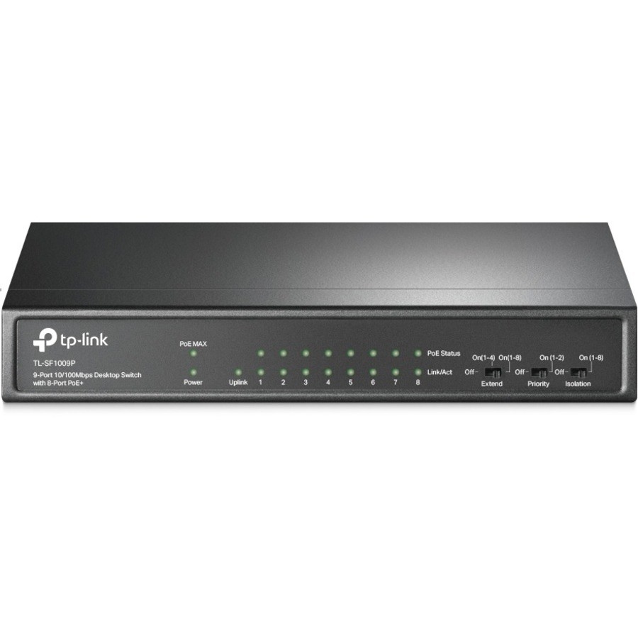 TP-Link TL-SF1009P 9 Anschl&uuml;sse Ethernet-Switch - Fast Ethernet - 10/100Base-T