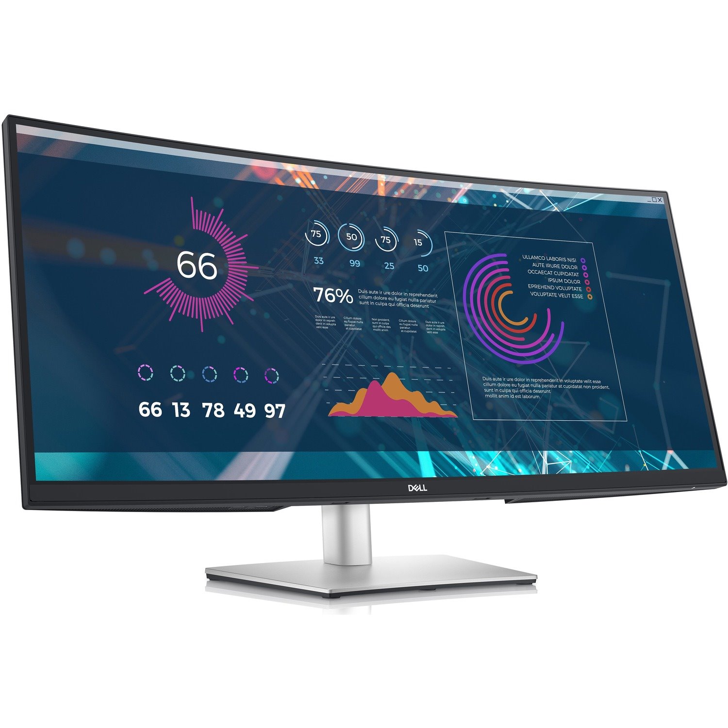 DELL SOURCING - NEW P3421W 34" Class WQHD Curved Screen LED Monitor - 21:9 - Black - TAA Compliant