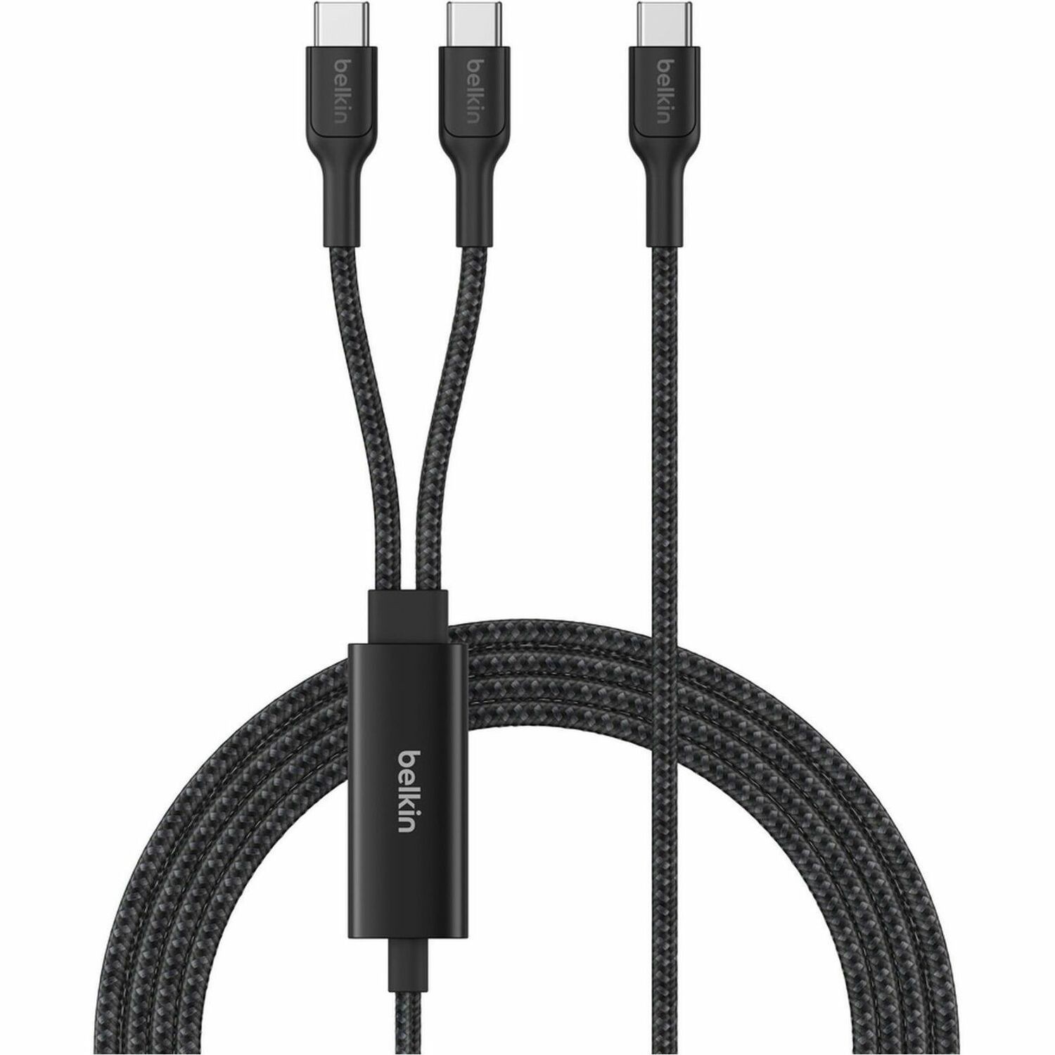 Belkin BoostCharge Pro Braided USB-C to Dual USB-C Cable 140W, Black, 5ft/1.5m