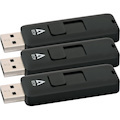 V7 4GB USB 2.0 Flash Drive 3 Pack Combo - With Retractable USB connector