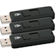 V7 4GB USB 2.0 Flash Drive 3 Pack Combo - With Retractable USB connector