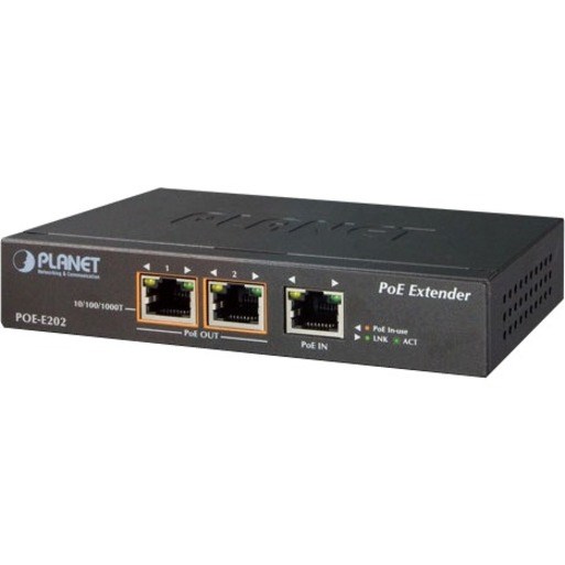 Planet 1-Port 802.3at PoE+ to 2-Port 802.3af/at Gigabit PoE Extender