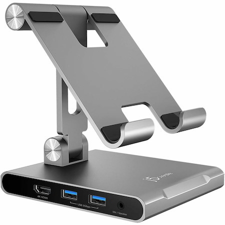 j5create JTS224 USB Type C Docking Station for Monitor, Tablet, Smartphone, Keyboard, Flash Drive - Charging Capability - Memory Card Reader - SD - Space Gray - Portable