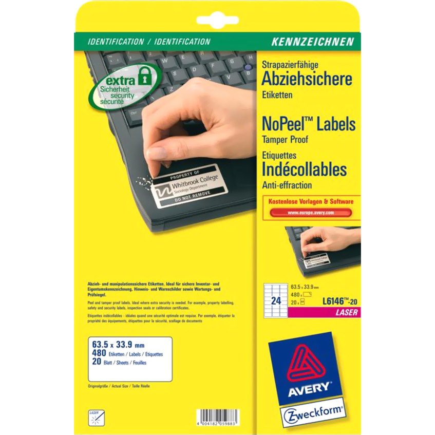 Avery&reg; NoPeel ID Label