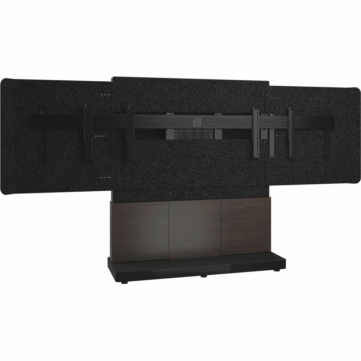 Middle Atlantic Forum 4RU Free-Standing 3-Bay Dual Display Stand - For two 56in to 65in displays - Dark Finish
