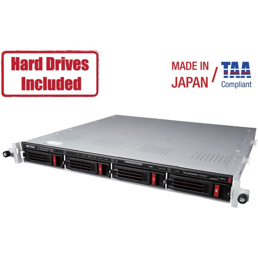 Buffalo TeraStation 6400RN 32TB Rackmount NAS Hard Drives Included + Snapshot