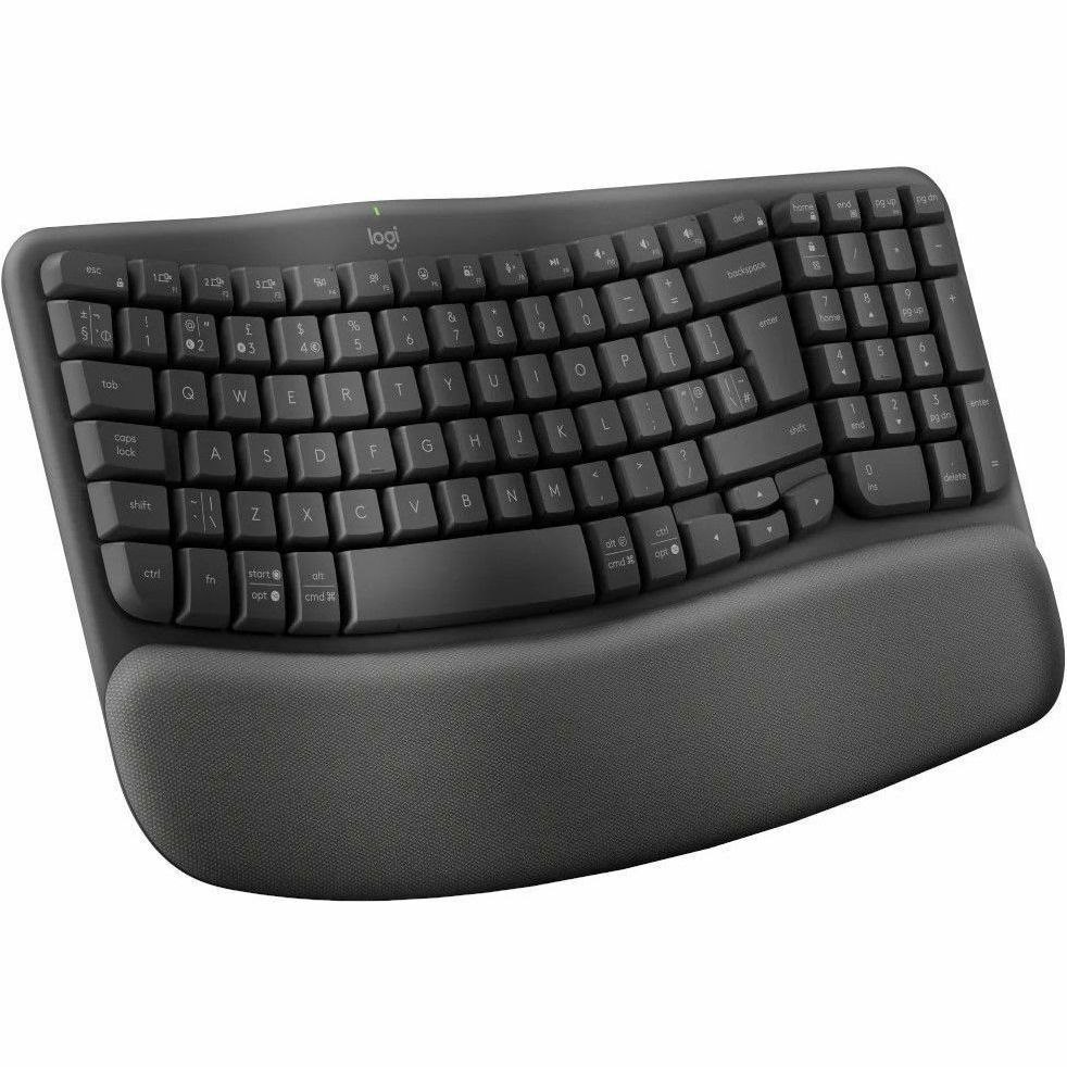 Logitech Wave Keys for Business Keyboard - Wireless Connectivity - USB Type A Interface - English (UK) - QWERTY Layout - Graphite