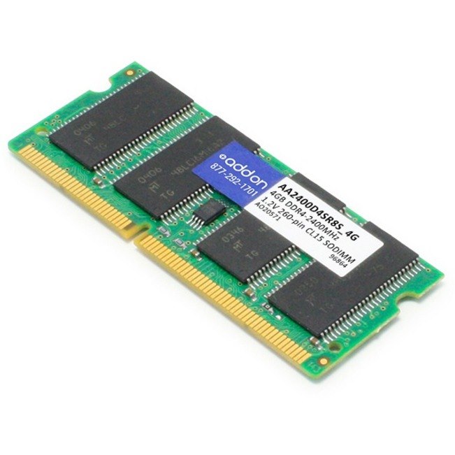 AddOn JEDEC Standard 4GB DDR4-2400MHz Unbuffered Single Rank x8 1.2V 260-pin CL15 SODIMM