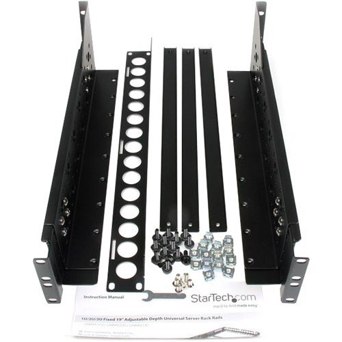 StarTech.com 3U Fixed 19" Adjustable Depth Universal Server Rack Rails