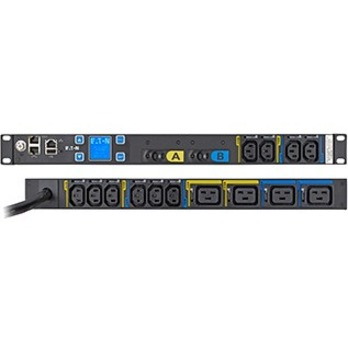 Eaton Metered Input rack PDU, 1U, L6-30P input, 10 ft cord, Single-phase, 200-240V, Outlets: (10) C13 Outlet Grip, (4) C19 Outlet Grip