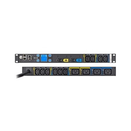 Eaton Metered Input rack PDU, 1U, L6-30P input, 10 ft cord, Single-phase, 200-240V, Outlets: (10) C13 Outlet Grip, (4) C19 Outlet Grip