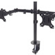 Dual Desk Mount for TV & Monitors (Full Motion), For screens 10" to 27" , Clamp Assembly, VESA compatability: 75x75 and 100x100mm - check the dimensions of the four mounting holes on back of screen to ensure it fits, Max 8kg (each), Black, Bracket