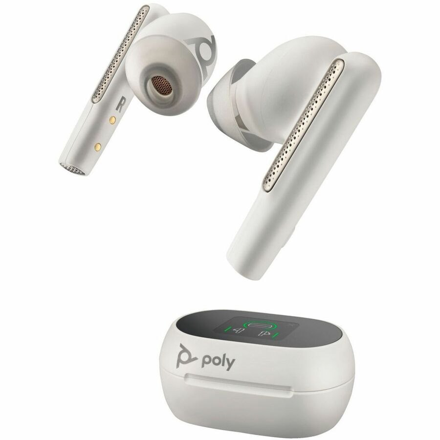 Poly Voyager Free 60+ UC True Wireless Earbud Stereo, Mono Earset - White Sand