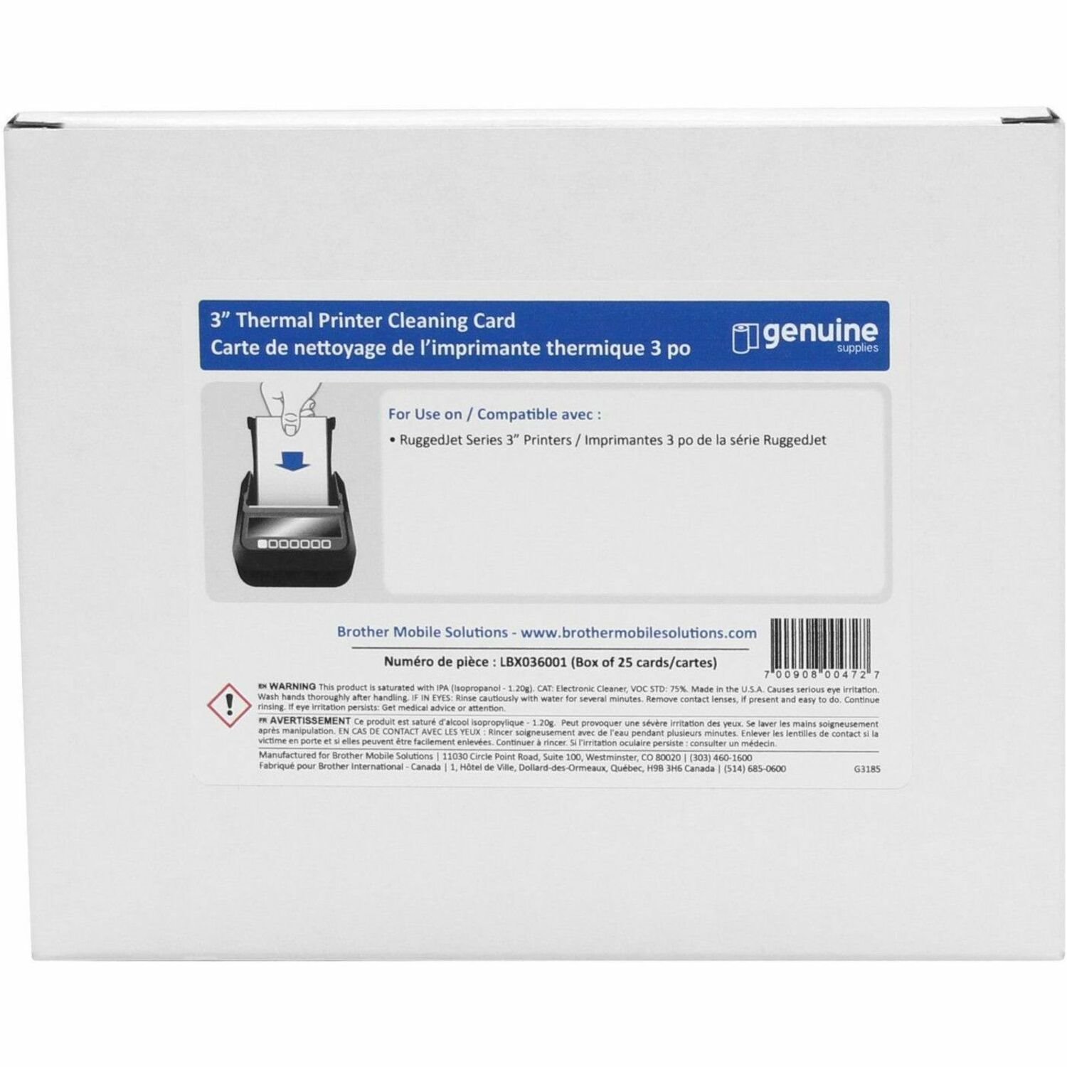 Brother Cleaning Card