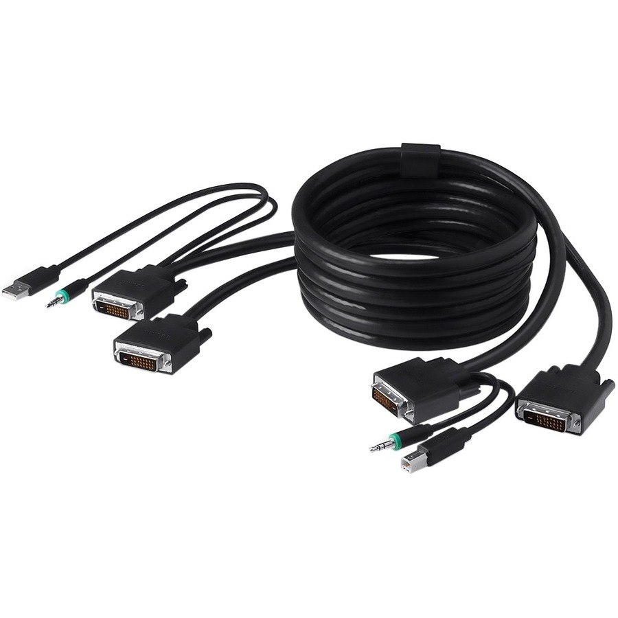 Belkin TAA 2 DVI/USB/AUD SKVM CBL, DVI-D M/M; USB A/B, 10'