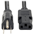 Tripp Lite by Eaton Computer Power Cord NEMA 5-15P to C13 - Heavy-Duty 15A 125V 14 AWG 2 ft. (0.61 m) Black