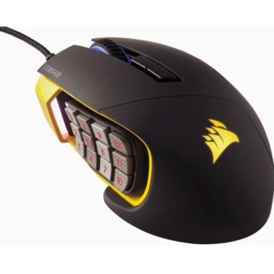 Corsair Scimitar PRO Gaming Mouse - USB - Optical - 17 Button(s) - Yellow