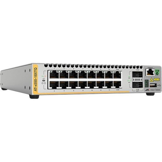 Allied Telesis x550 x550-18XTQ 16 Ports Manageable Layer 3 Switch - 10 Gigabit Ethernet, 40 Gigabit Ethernet - 10GBase-T, 40GBase-X