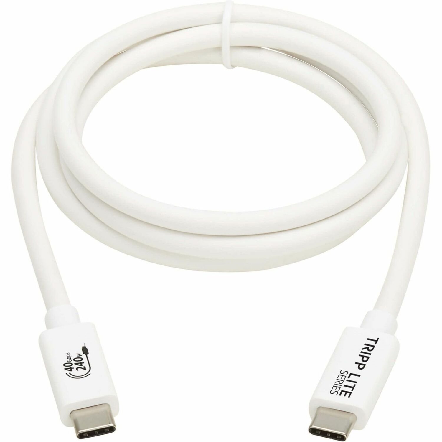 Eaton Tripp Lite Series USB4 40Gbps Cable (M/M) - USB-C, 8K 60 Hz, 240W PD Charging, White, 1 m (3.3 ft.)