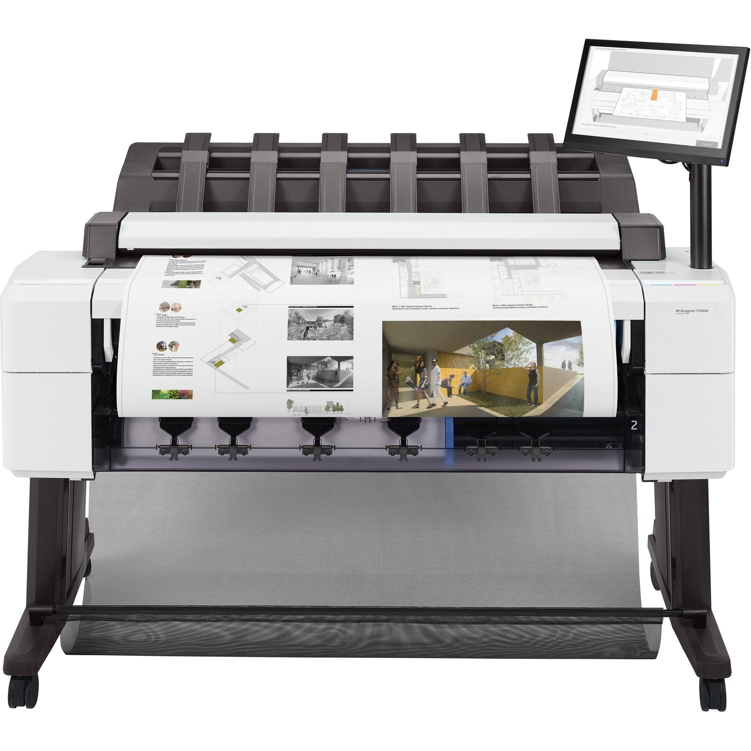 HP Designjet T2600dr PostScript Inkjet Large Format Printer - Includes Printer, Scanner, Copier - 36" Print Width - Color - TAA Compliant