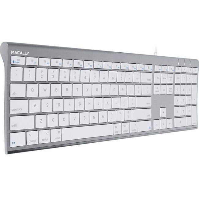 Macally Space Gray Ultra Slim USB Wired keyboard for Mac and PC