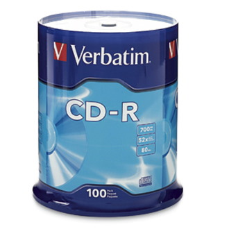 Verbatim CD Recordable Media - CD-R - 52x - 700 MB - 100