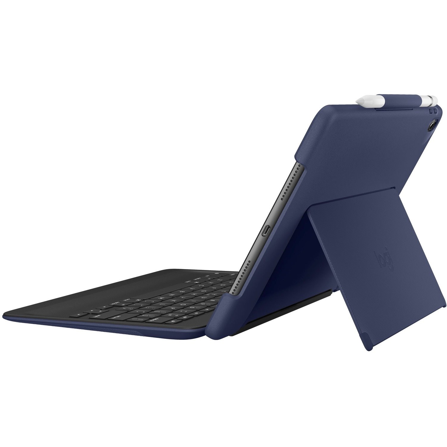 Logitech Slim Combo Keyboard/Cover Case (Folio) for 10.5" Apple iPad Pro Tablet - Black