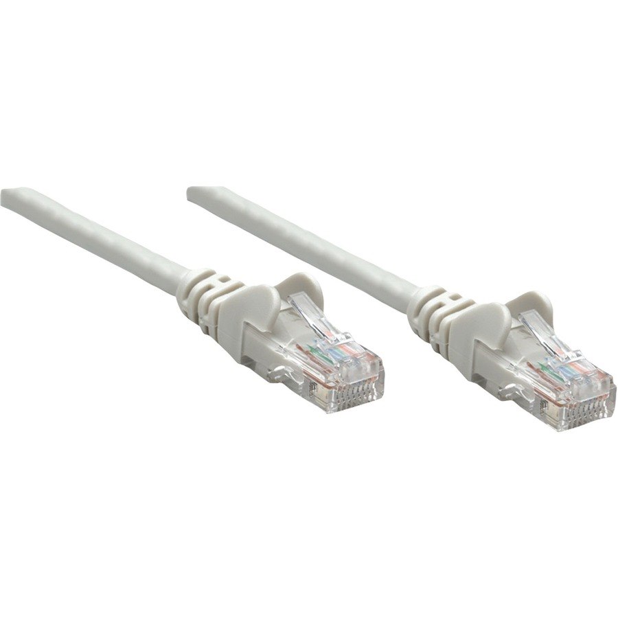 Intellinet Network Patch Cable, Cat5e, 2m, Grey, CCA, U/UTP, PVC, RJ45, Gold Plated Contacts, Snagless, Booted, Lifetime Warranty, Polybag