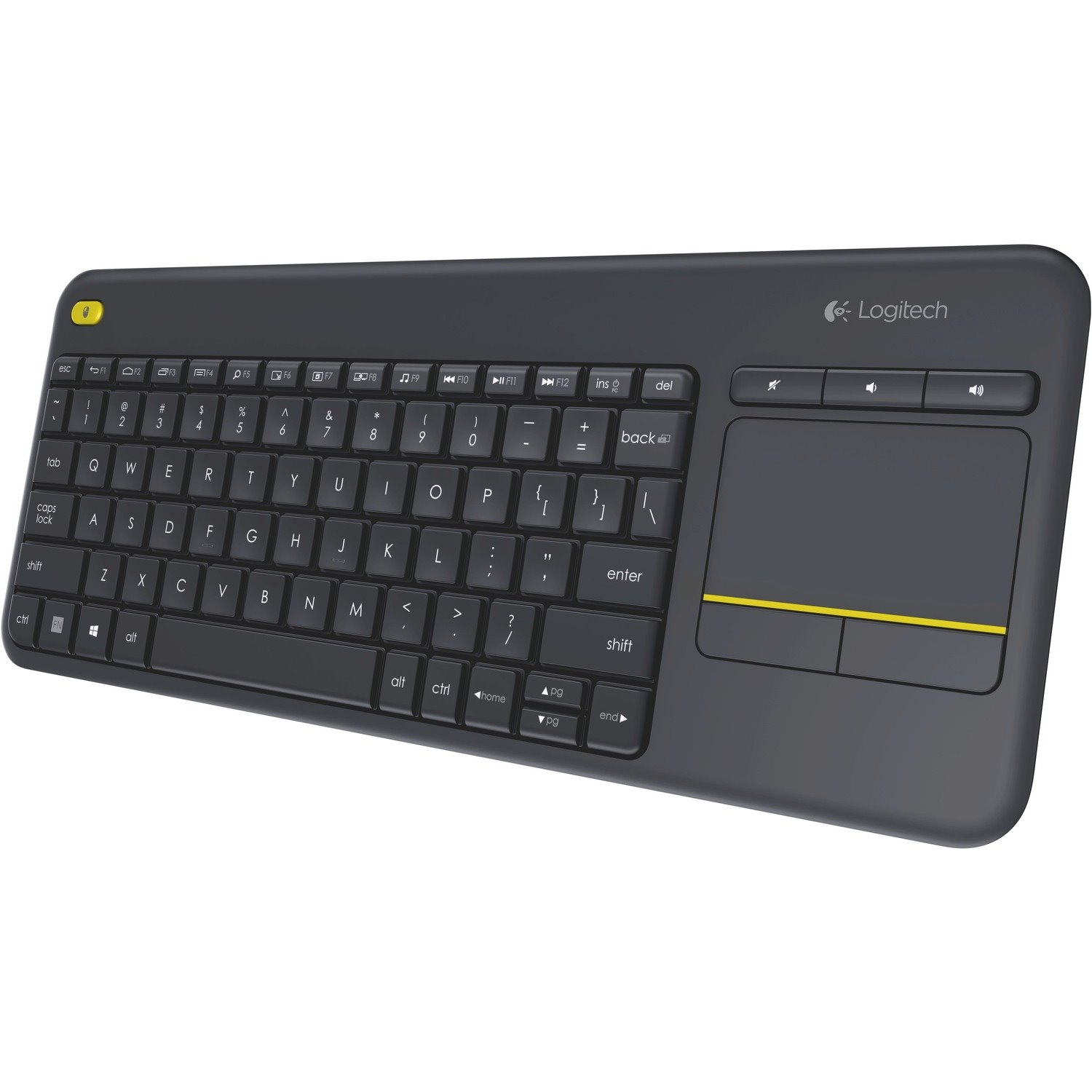 Logitech K400 Plus Keyboard - Wireless Connectivity - USB Interface - TouchPad - Danish, Norwegian, Swedish, Finnish - QWERTY Layout - Black